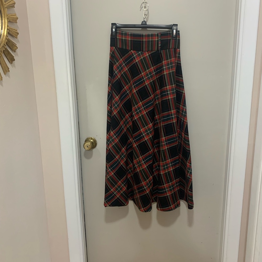 Zara Tartan Midi Skirt
